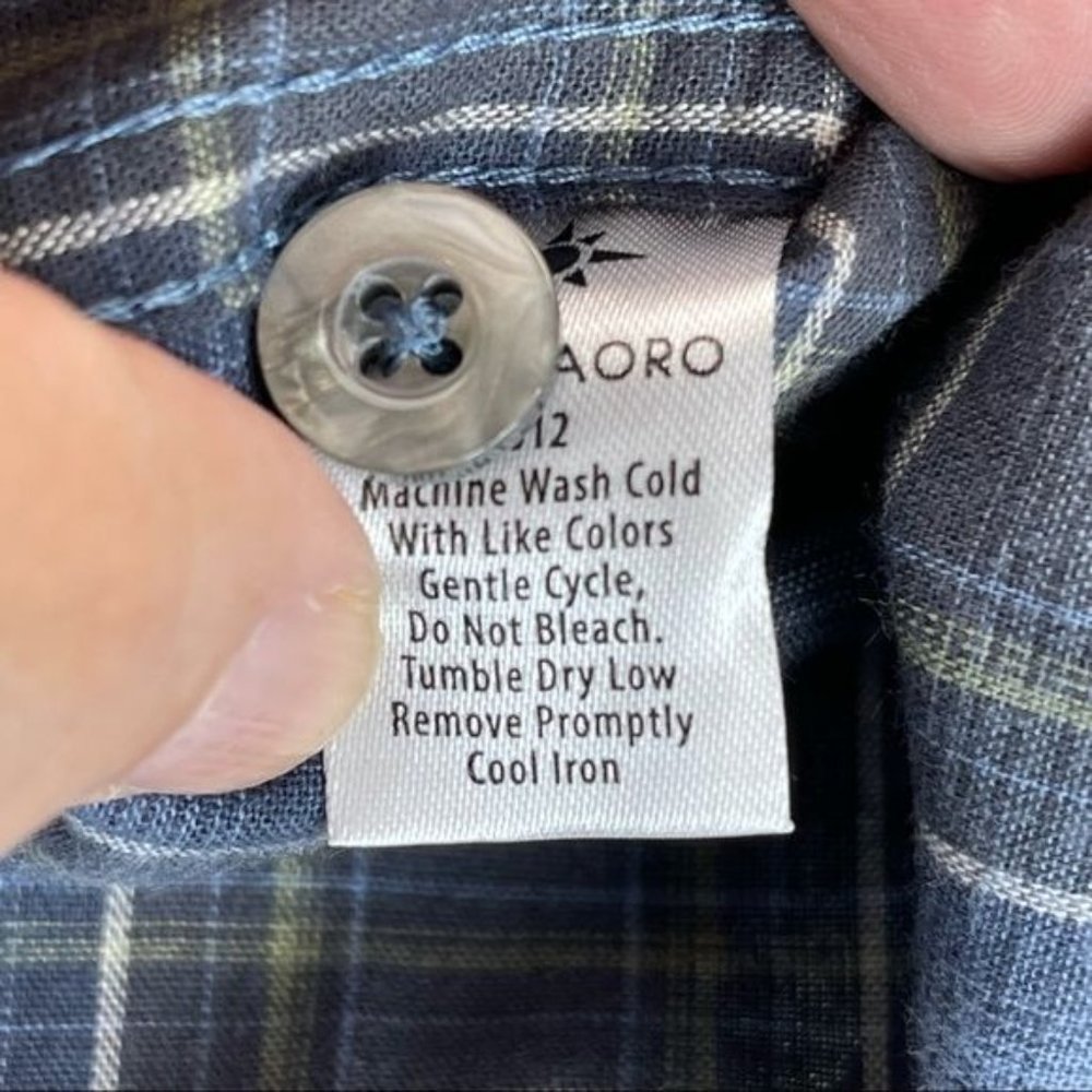 Coastaoro Blue Gray Plaid Long Sleeve Button Down Shirt Large - Picture 7 of 9